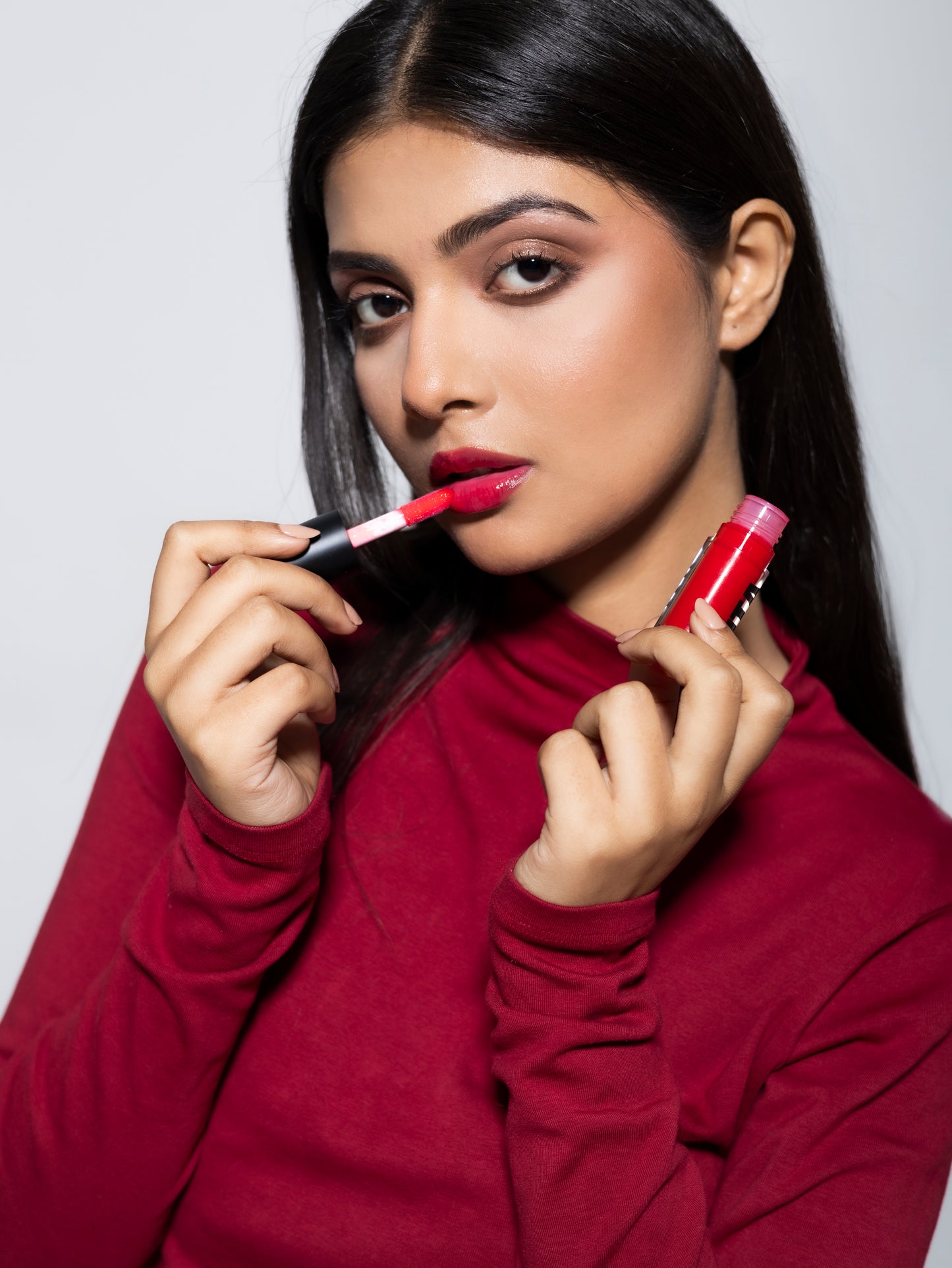 Tinted Lip Oil - Courageous (Cherry Red)- Glass finish