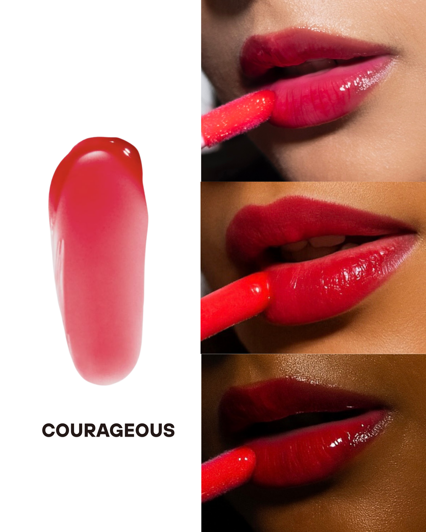 Tinted Lip Oil - Courageous (Cherry Red)- Glass finish