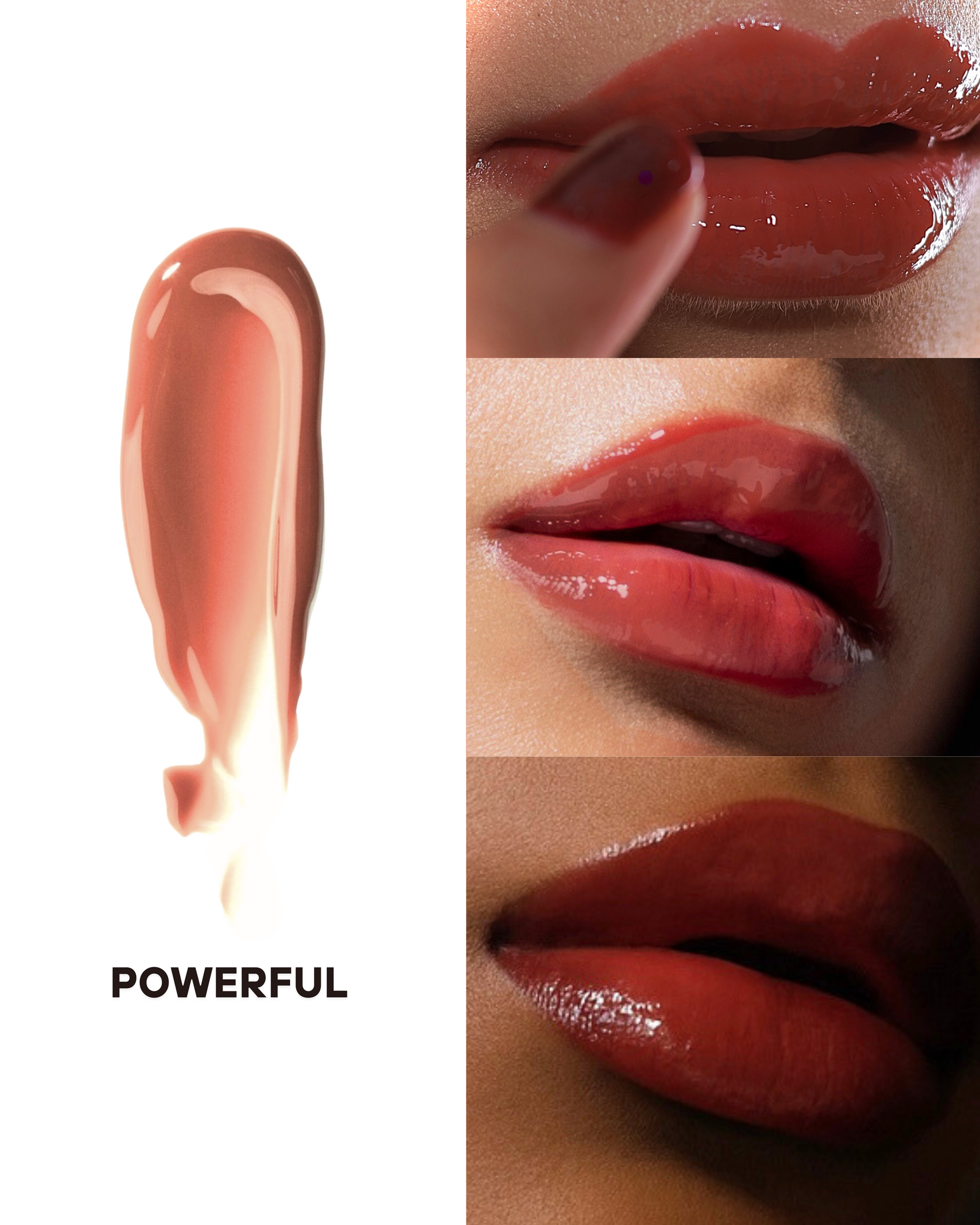 Tinted Lip Oil - Powerful (Peach Brown) - Glass Finish My Store Tinted Lip Oil - Powerful (Peach Brown) - Glass Finish My Store