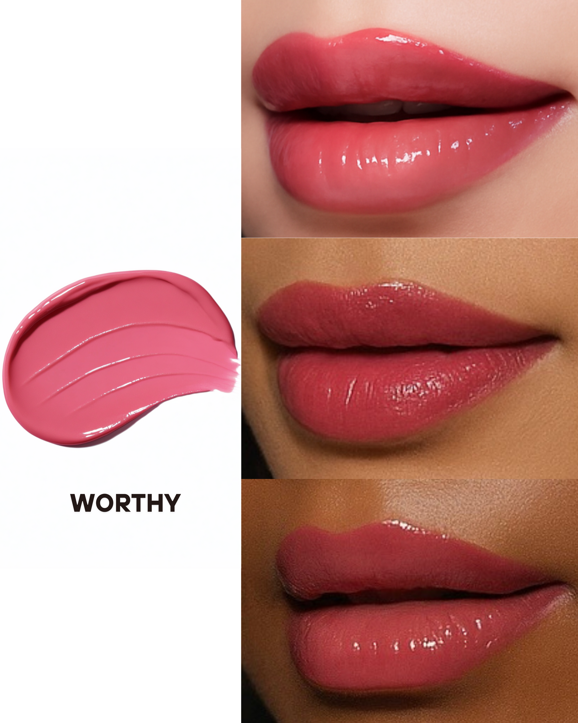 Tinted Lip Oil - Worthy ( Pink) - Gloss Finish My Store Tinted Lip Oil - Worthy ( Pink) - Gloss Finish My Store